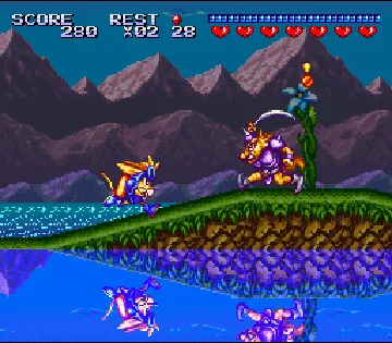 Sparkster (USA) screen shot game playing